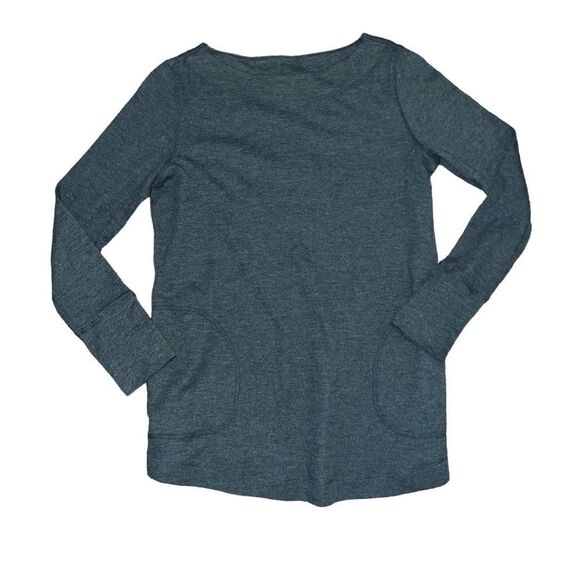 J. JILL Blue/Green Long Sleeve Thermal Shirt W/ Pockets Size Small - Picture 1 of 8